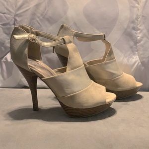 Charming Charlie Tan/Gold Heels